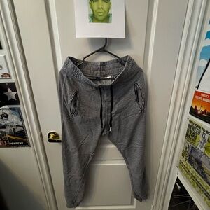 Gray Jogger Pants with Drawstring